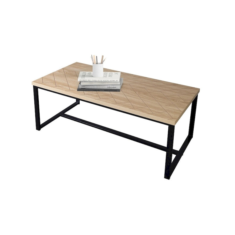 Table Basse Bali Style Côtier Moderne Dessus Bois Naturel