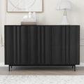 Meuble de Rangement Motif Vague avec 2 Portes et 2 Tiroirs, Réglable, Adapté pour Bureau, Entrée et Salon