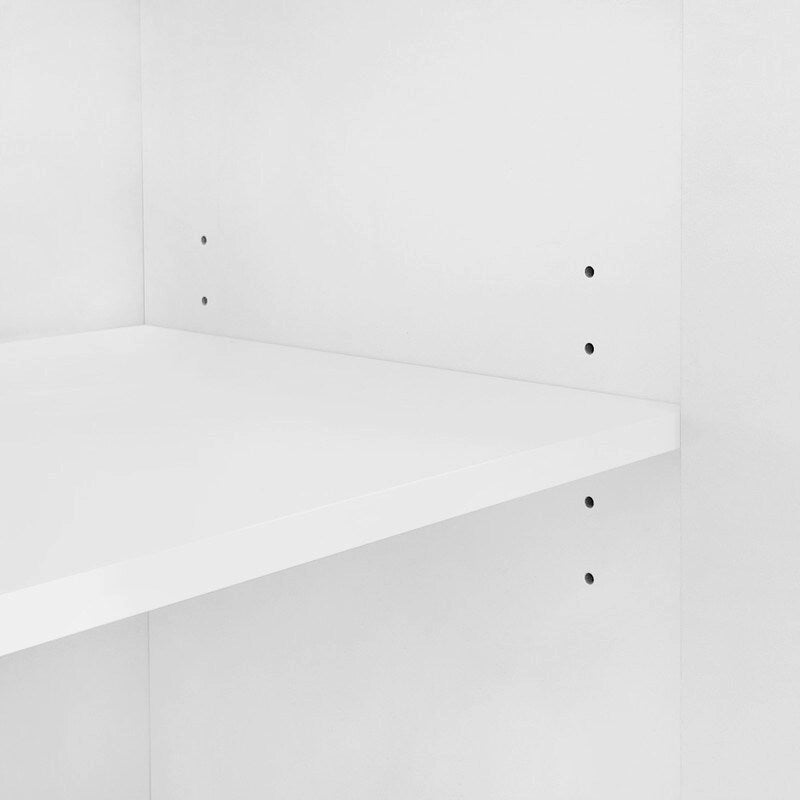 Meuble de Rangement Motif Vague avec 2 Portes et 2 Tiroirs, Réglable, Adapté pour Bureau, Entrée et Salon