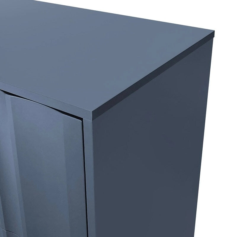 Meuble de Rangement Motif Vague avec 2 Portes et 2 Tiroirs, Réglable, Adapté pour Bureau, Entrée et Salon