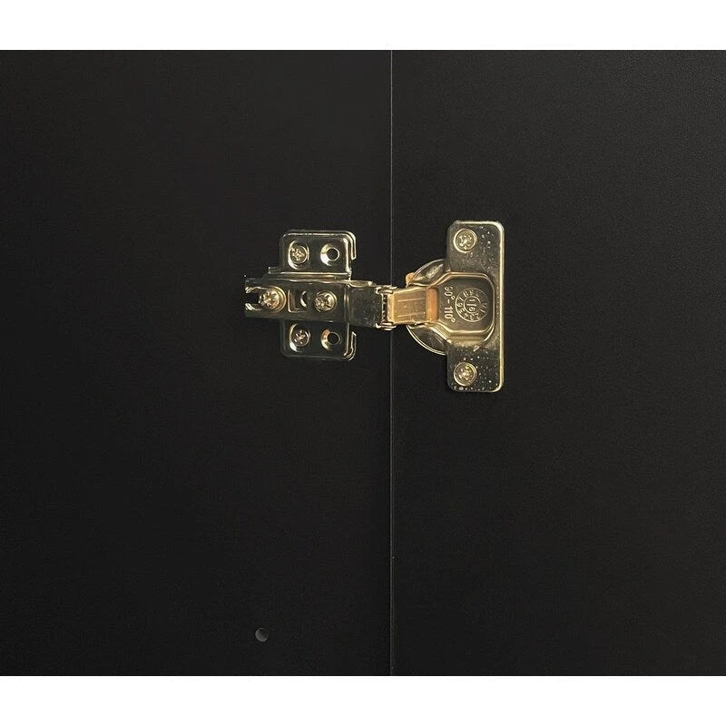 Meuble de Rangement Motif Vague avec 2 Portes et 2 Tiroirs, Réglable, Adapté pour Bureau, Entrée et Salon