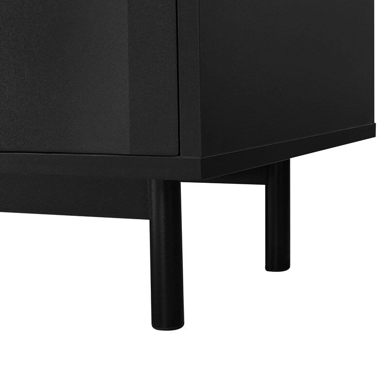 Meuble de Rangement Motif Vague avec 2 Portes et 2 Tiroirs, Réglable, Adapté pour Bureau, Entrée et Salon