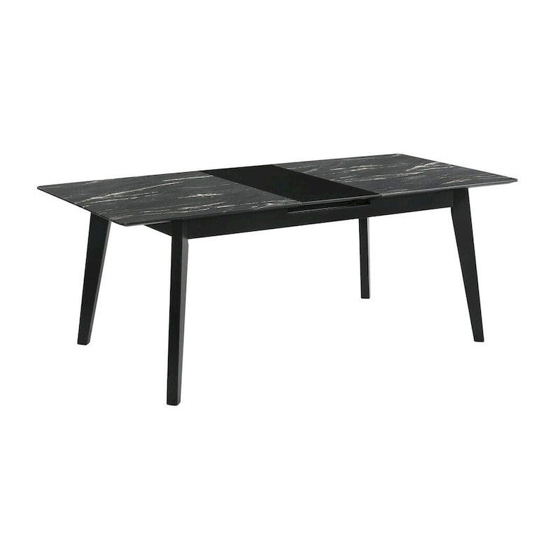 Table à manger noire Bellingham avec rallonge escamotable