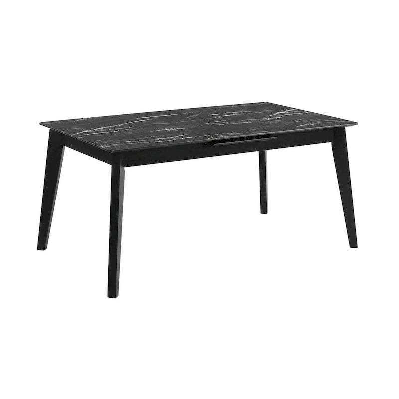 Table à manger noire Bellingham avec rallonge escamotable
