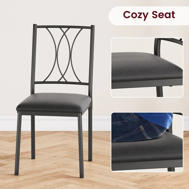 Ensemble de table à manger pour 4, table de cuisine avec 2 bancs rembourrés