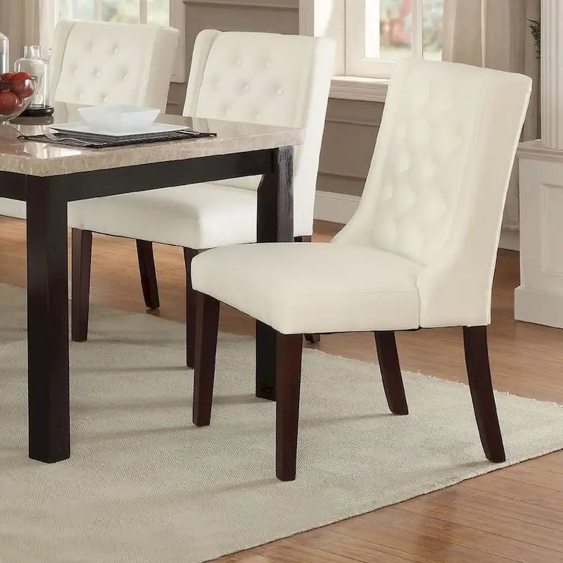 Chaises de salle à manger capitonnées modernes en similicuir (lot de 2)