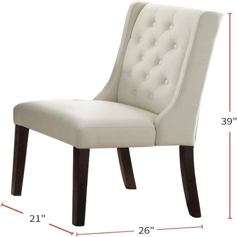 Chaises de salle à manger capitonnées modernes en similicuir (lot de 2)