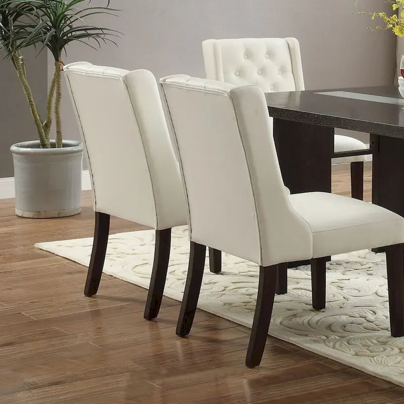 Chaises de salle à manger capitonnées modernes en similicuir (lot de 2)