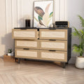 Meuble de rangement d'appoint 6 tiroirs Commode en rotin Tiroir en rotin