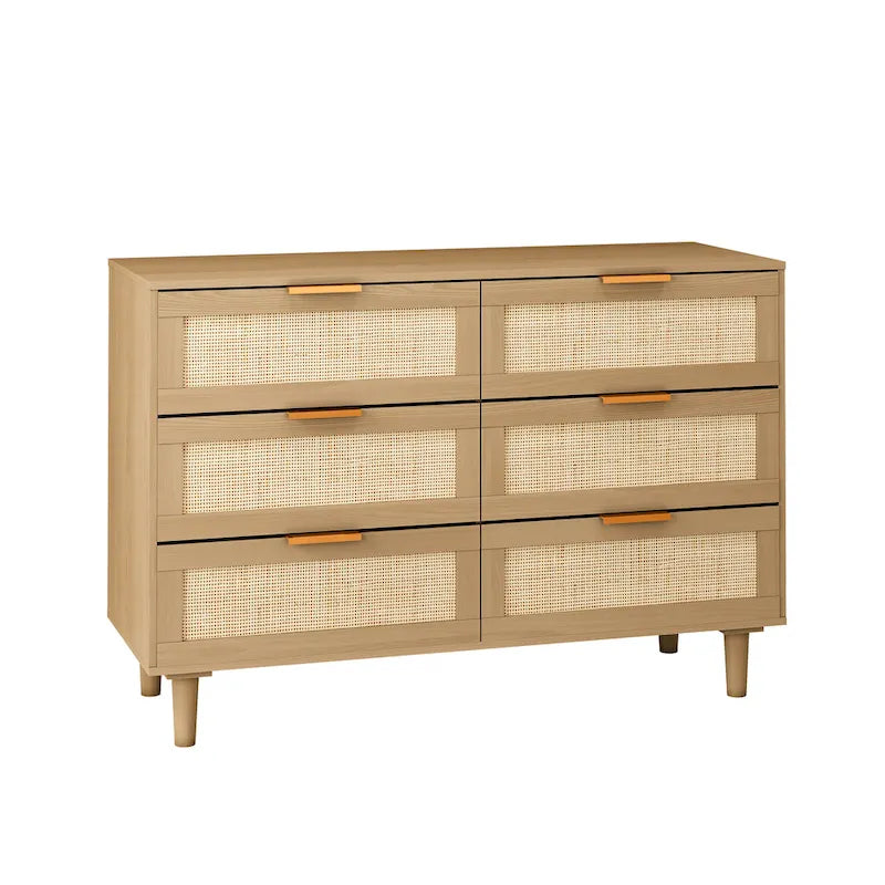 Meuble de rangement d'appoint 6 tiroirs Commode en rotin Tiroir en rotin