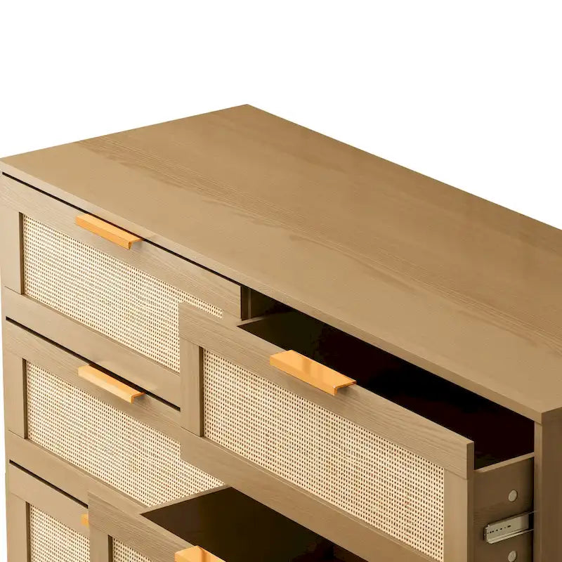Meuble de rangement d'appoint 6 tiroirs Commode en rotin Tiroir en rotin