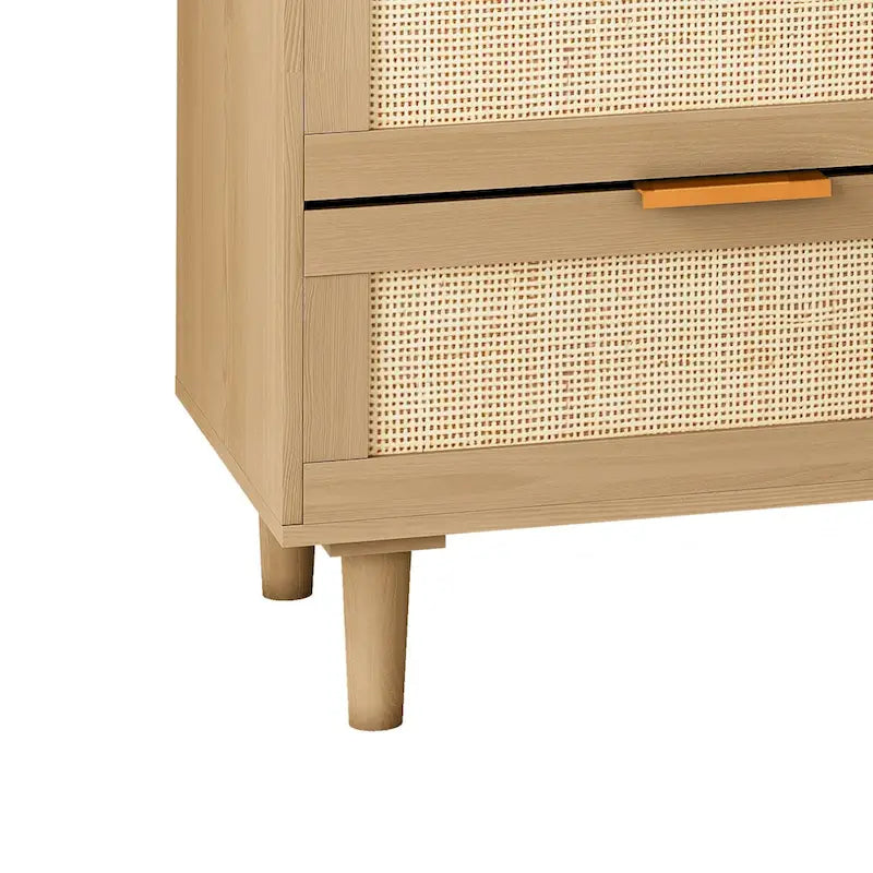 Meuble de rangement d'appoint 6 tiroirs Commode en rotin Tiroir en rotin