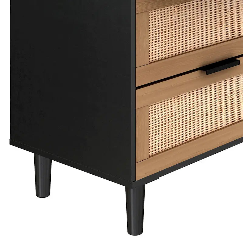 Meuble de rangement d'appoint 6 tiroirs Commode en rotin Tiroir en rotin