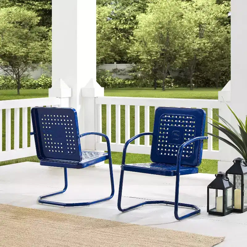 Lot de 2 fauteuils de jardin en métal Bates Crosley