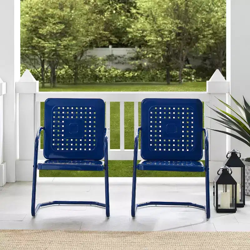 Lot de 2 fauteuils de jardin en métal Bates Crosley