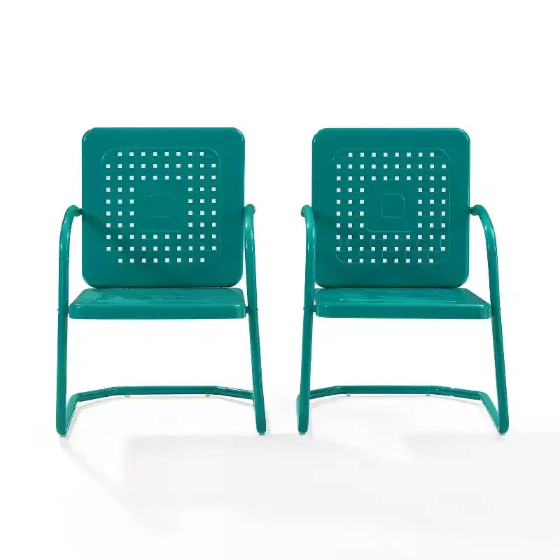 Lot de 2 fauteuils de jardin en métal Bates Crosley