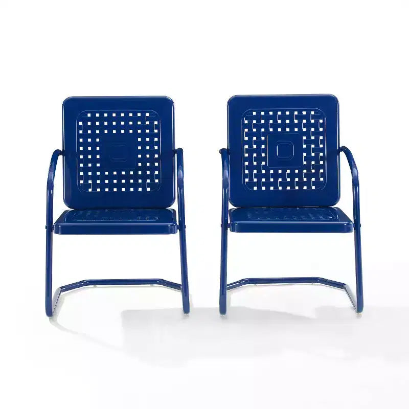 Lot de 2 fauteuils de jardin en métal Bates Crosley