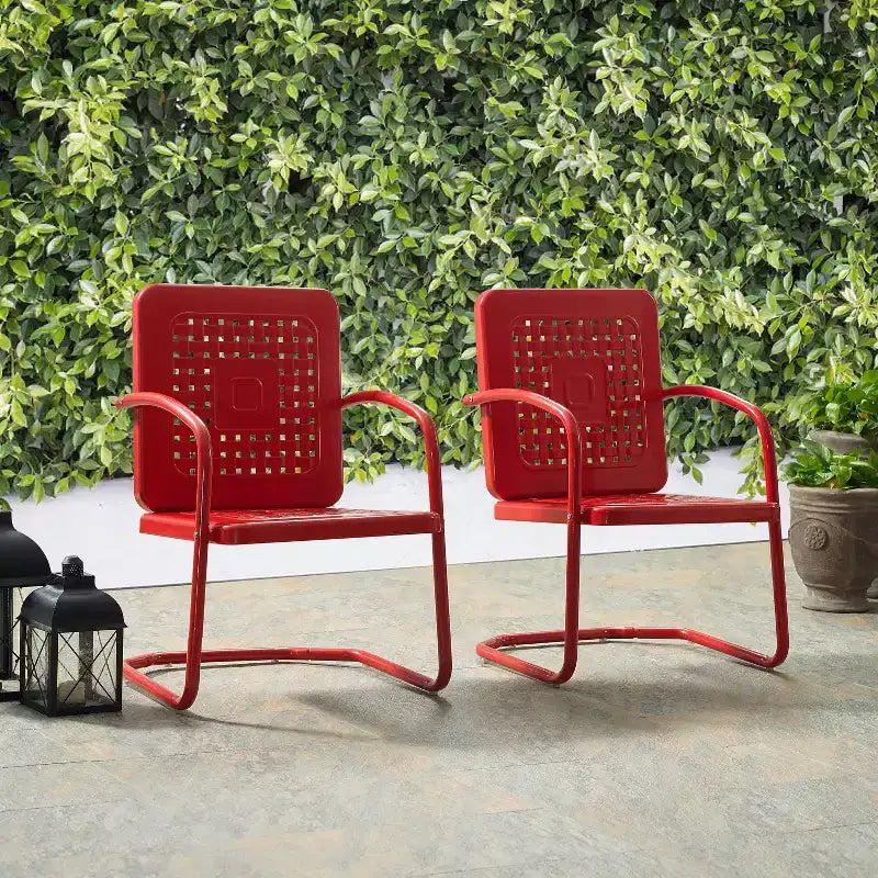 Lot de 2 fauteuils de jardin en métal Bates Crosley