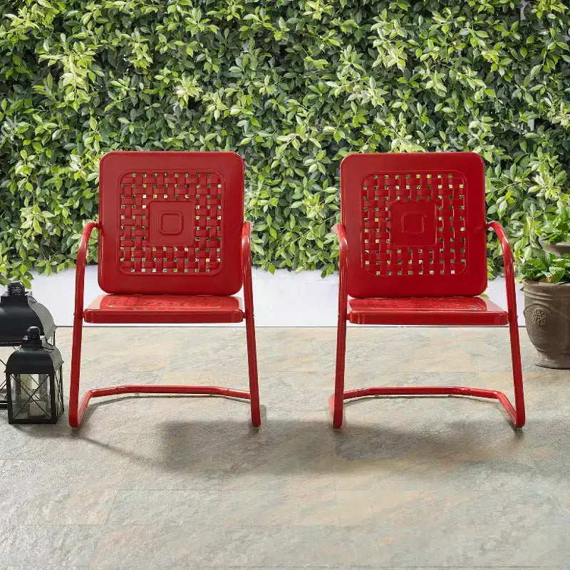 Lot de 2 fauteuils de jardin en métal Bates Crosley