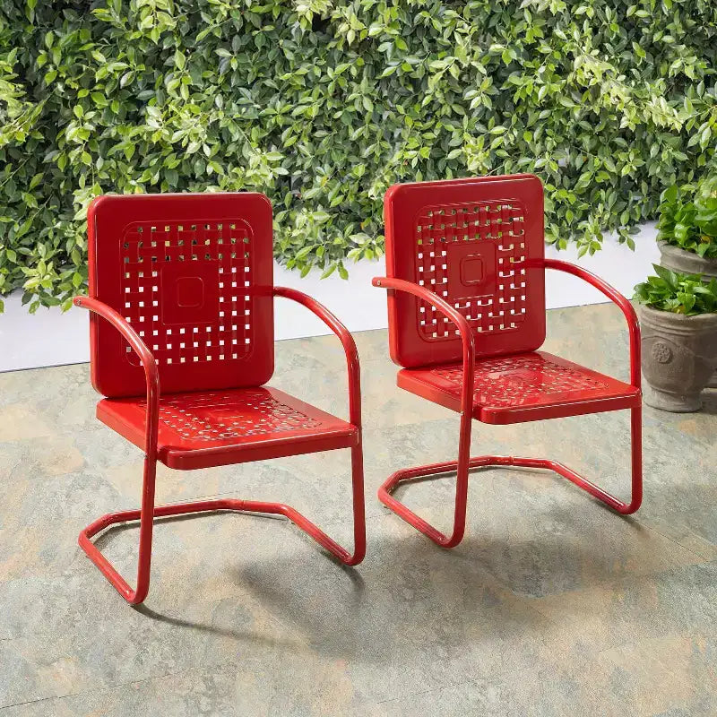 Lot de 2 fauteuils de jardin en métal Bates Crosley