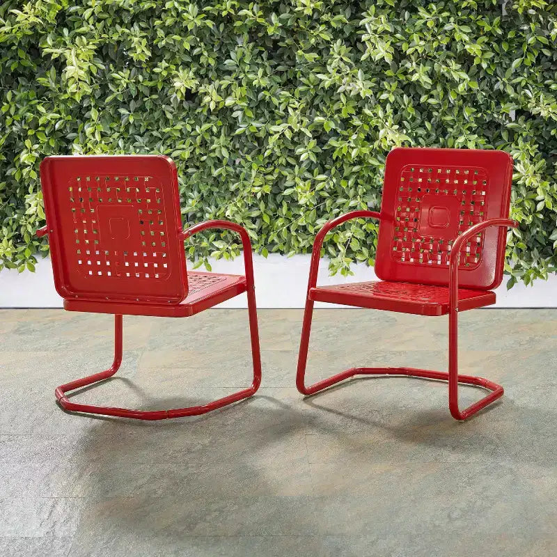 Lot de 2 fauteuils de jardin en métal Bates Crosley