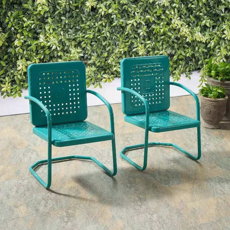 Lot de 2 fauteuils de jardin en métal Bates Crosley