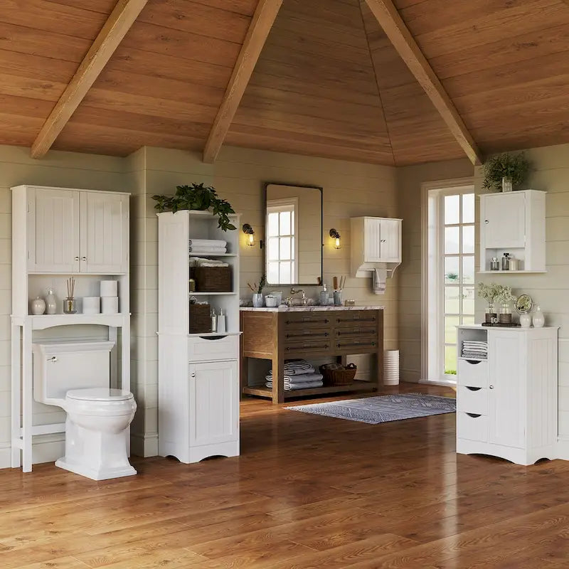 RiverRidge Ashland Armoire de salle de bain haute en lin avec tiroir et étagères