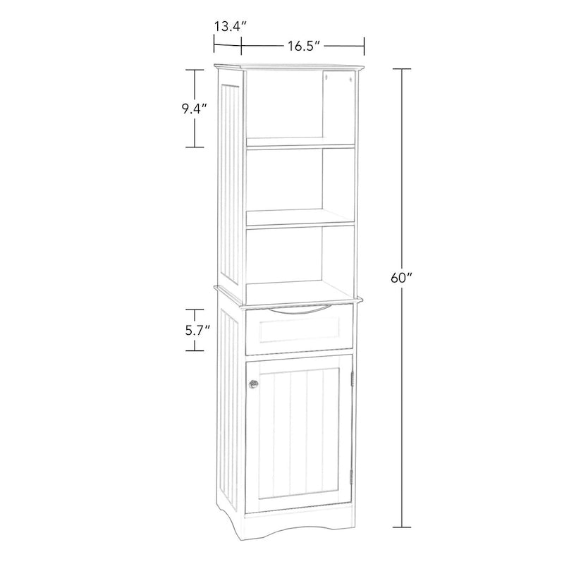 RiverRidge Ashland Armoire de salle de bain haute en lin avec tiroir et étagères