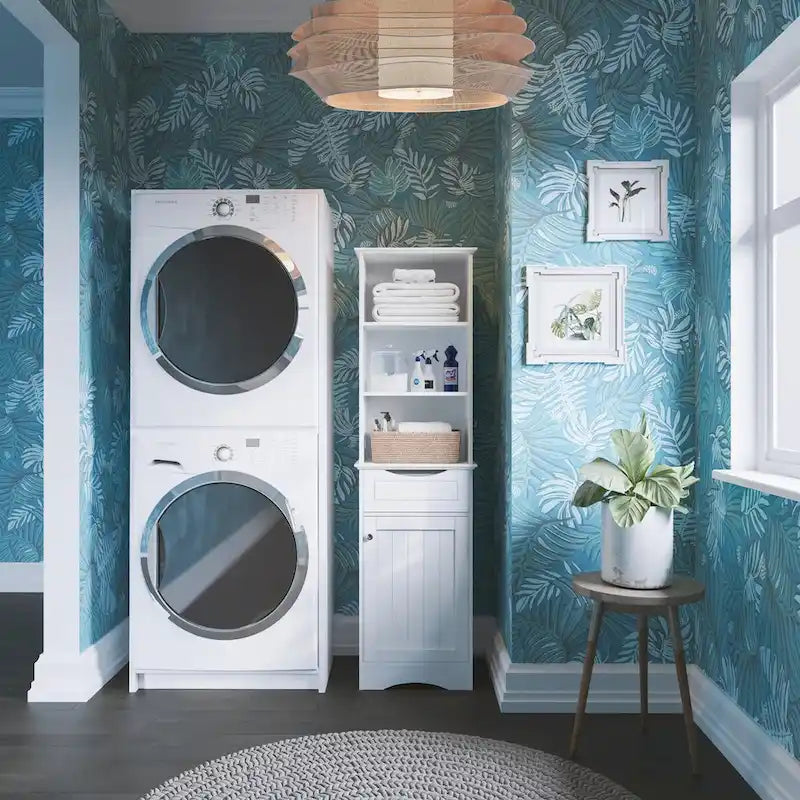 RiverRidge Ashland Armoire de salle de bain haute en lin avec tiroir et étagères