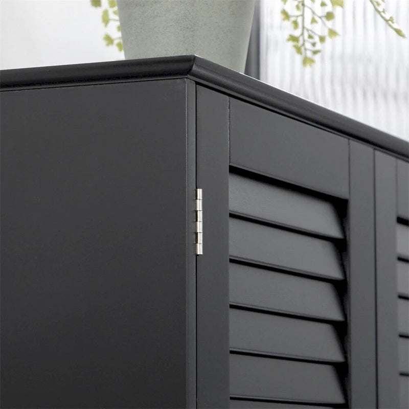 Meuble de Rangement Haut et Étroit pour Salle de Bain avec Portes et Étagères Réglables