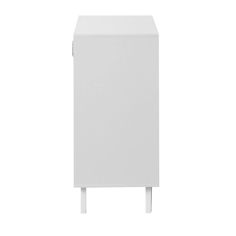 Meuble-lavabo moderne en bois avec 2 portes vitrées et une étagère réglable