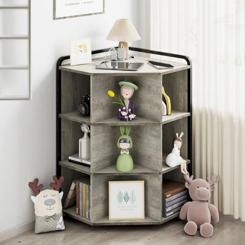 Meuble d'angle avec ports USB et prises de courant