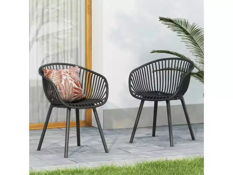 Chaise d'appoint d'extérieur en polypropylène Christopher Knight Home 2 pièces Santa Fe