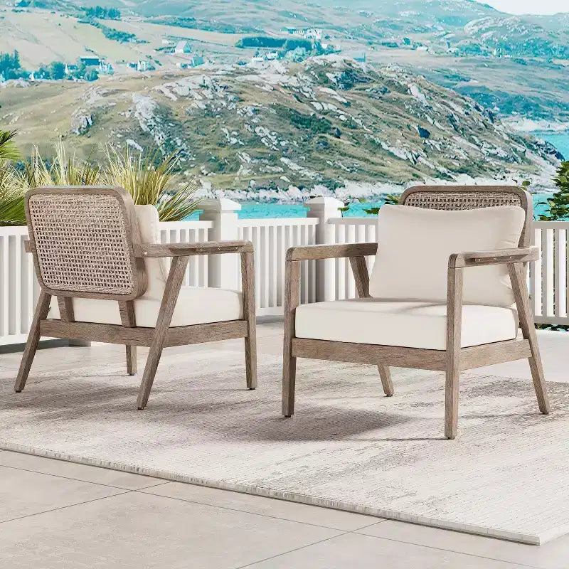 Christopher Knight Home Chaises de club Ursa en bois d'acacia pour patio extérieur