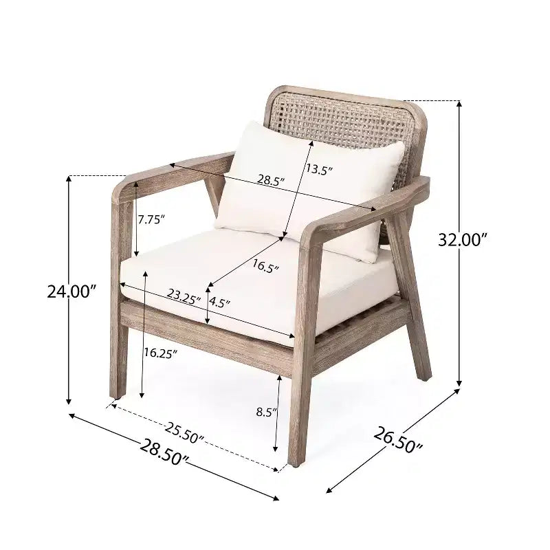 Christopher Knight Home Chaises de club Ursa en bois d'acacia pour patio extérieur