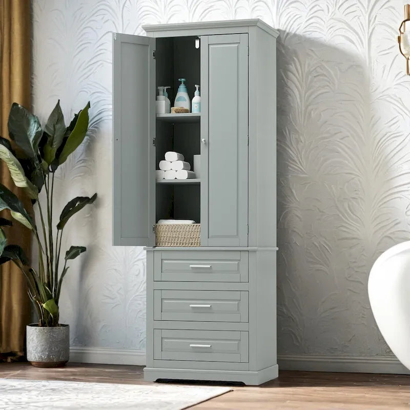 Meuble de rangement haut à trois tiroirs pour salle de bain/bureau