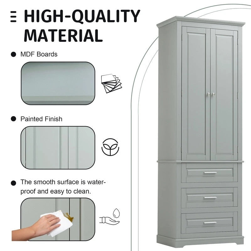 Meuble de rangement haut à trois tiroirs pour salle de bain/bureau