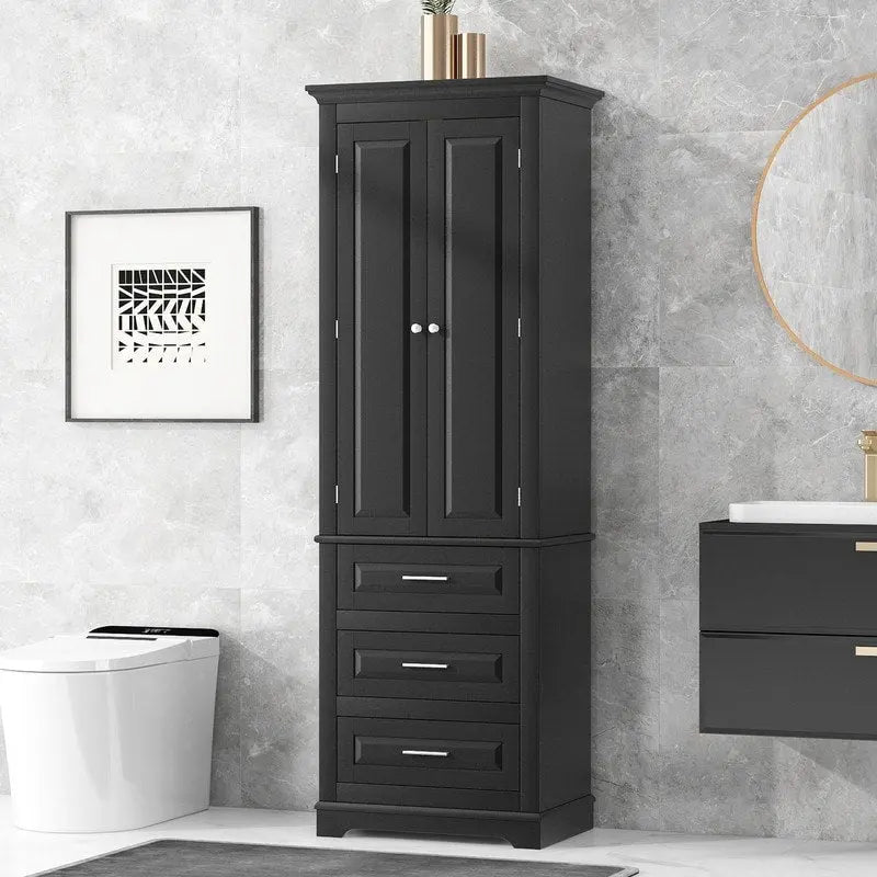 Meuble de rangement haut à trois tiroirs pour salle de bain/bureau