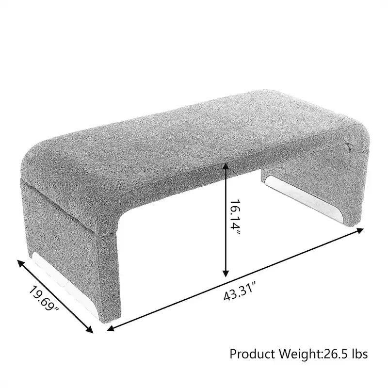 Banc avec pieds en métal doré