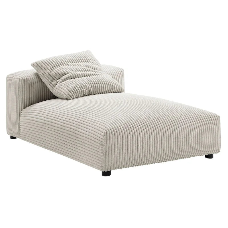 Chaise longue sans accoudoirs en velours côtelé modulaire Solace