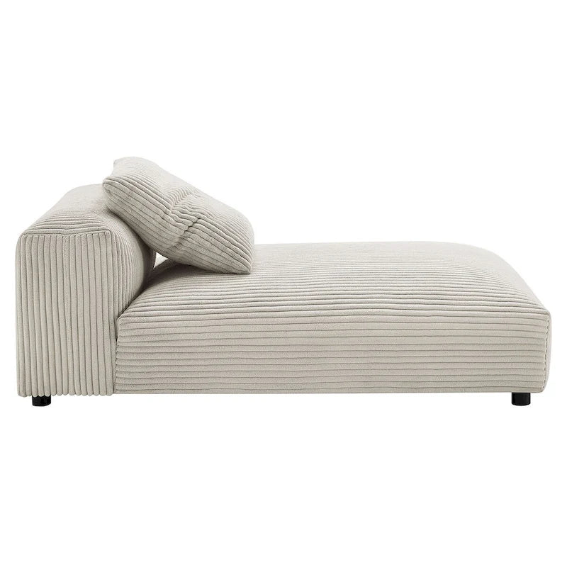 Chaise longue sans accoudoirs en velours côtelé modulaire Solace