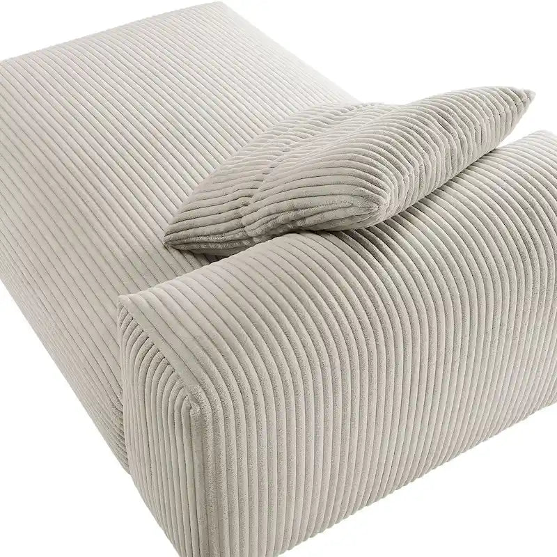 Chaise longue sans accoudoirs en velours côtelé modulaire Solace