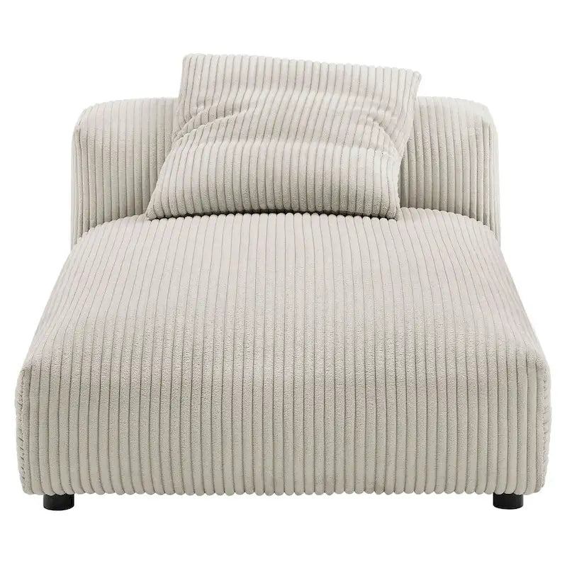 Chaise longue sans accoudoirs en velours côtelé modulaire Solace