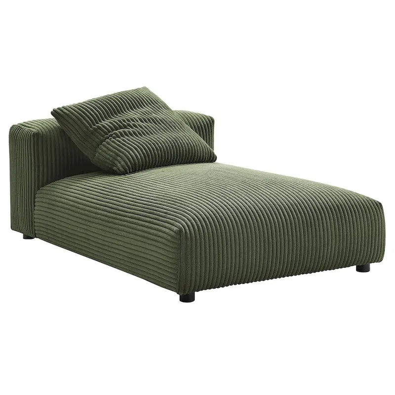 Chaise longue sans accoudoirs en velours côtelé modulaire Solace