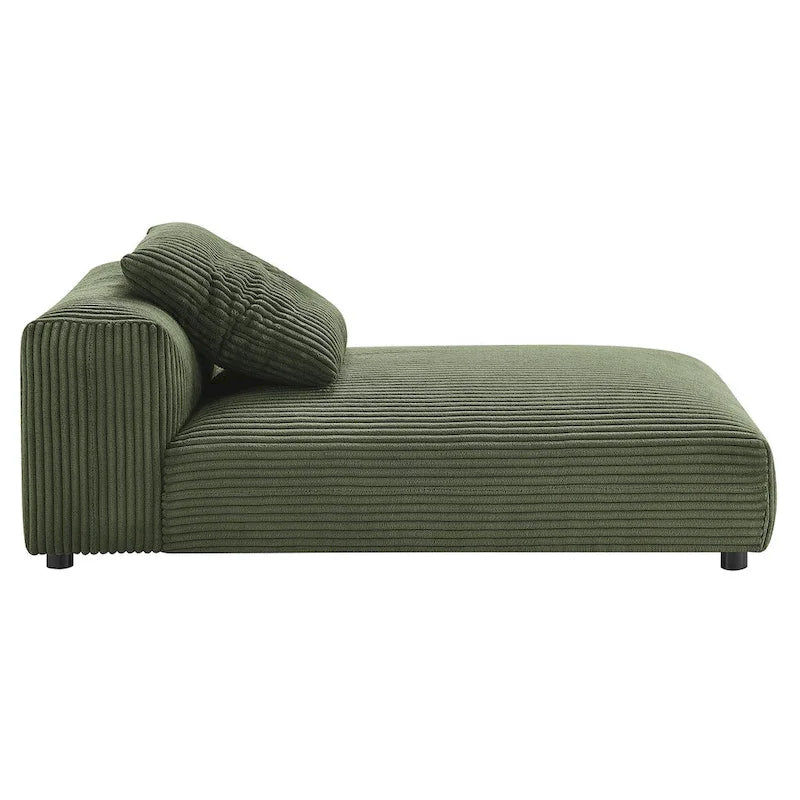 Chaise longue sans accoudoirs en velours côtelé modulaire Solace