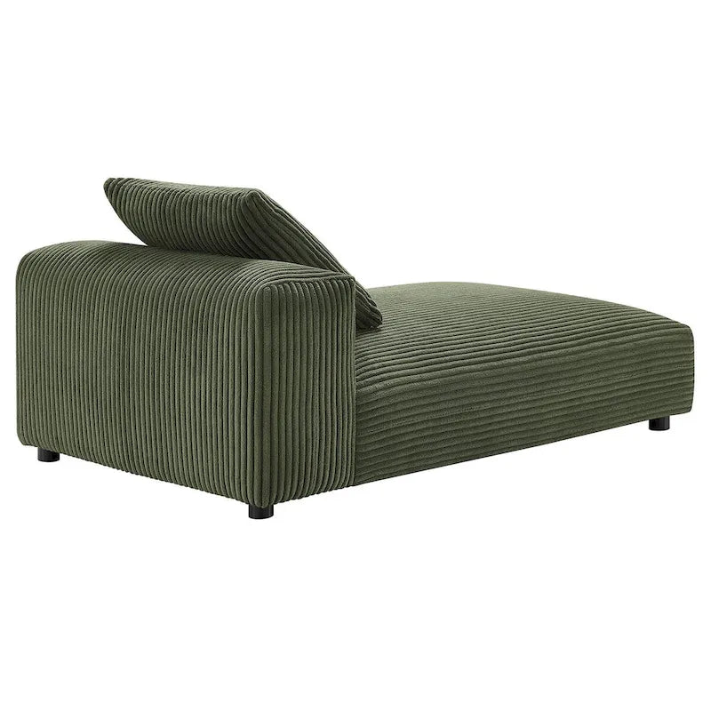 Chaise longue sans accoudoirs en velours côtelé modulaire Solace