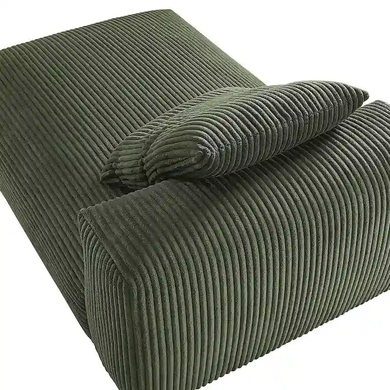 Chaise longue sans accoudoirs en velours côtelé modulaire Solace