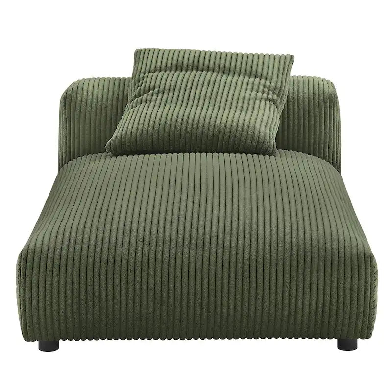 Chaise longue sans accoudoirs en velours côtelé modulaire Solace