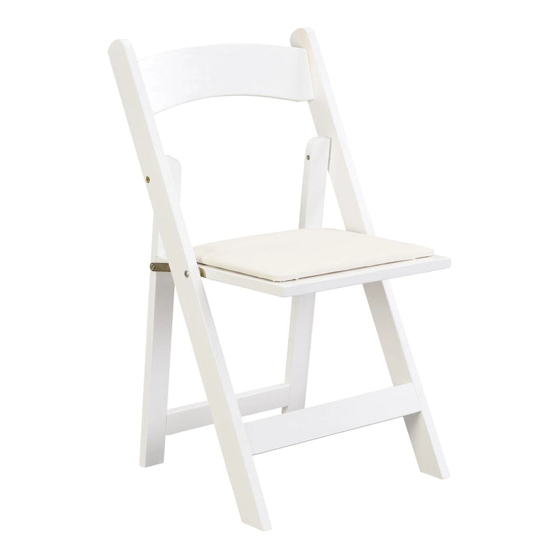 Chaise pliante rembourrée, gain de place, facile à transporter, 4 pièces, coussin beige/étagère blanche, salle à manger