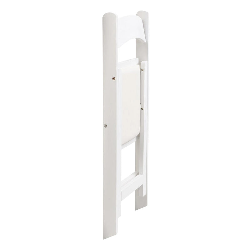Chaise pliante rembourrée, gain de place, facile à transporter, 4 pièces, coussin beige/étagère blanche, salle à manger